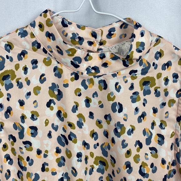 Anthropologie Sadie & Sage Blush Femme Feline Mock Neck Sleeveless Top - Size S - Picture 5 of 13